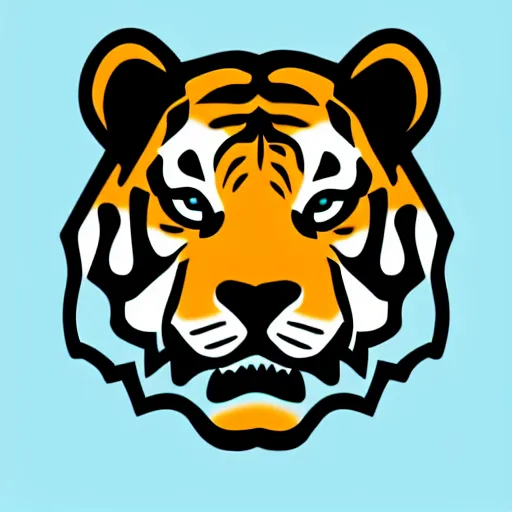 Image similar to tiger logo, cartoon, sleek, elegant, two tone