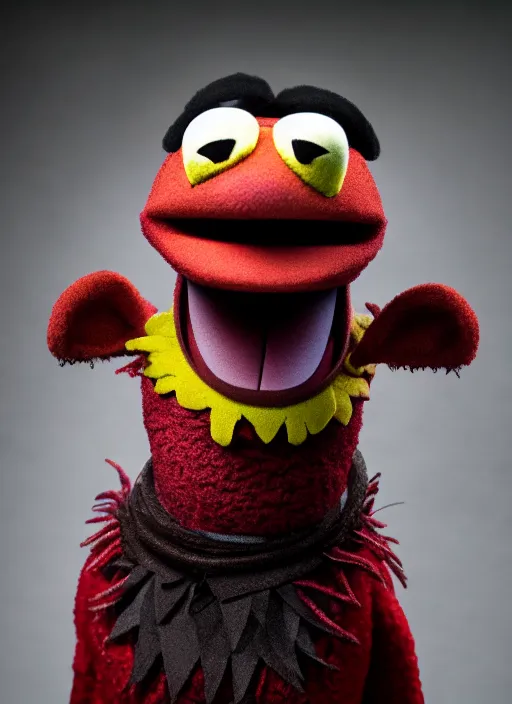 Image similar to studio portrait still of muppet black panther as a muppet muppet as a muppet, 8 k, studio lighting, key light,