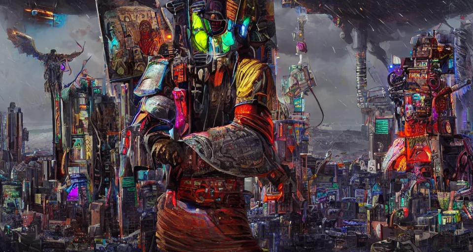 Image similar to mapuche, cyberpunk, conquest, high detail,