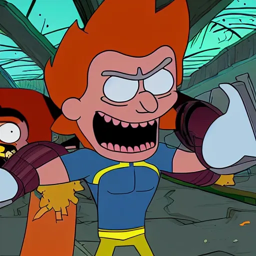 Prompt: Wolverine in Rick and Morty 4K detailed super realistic