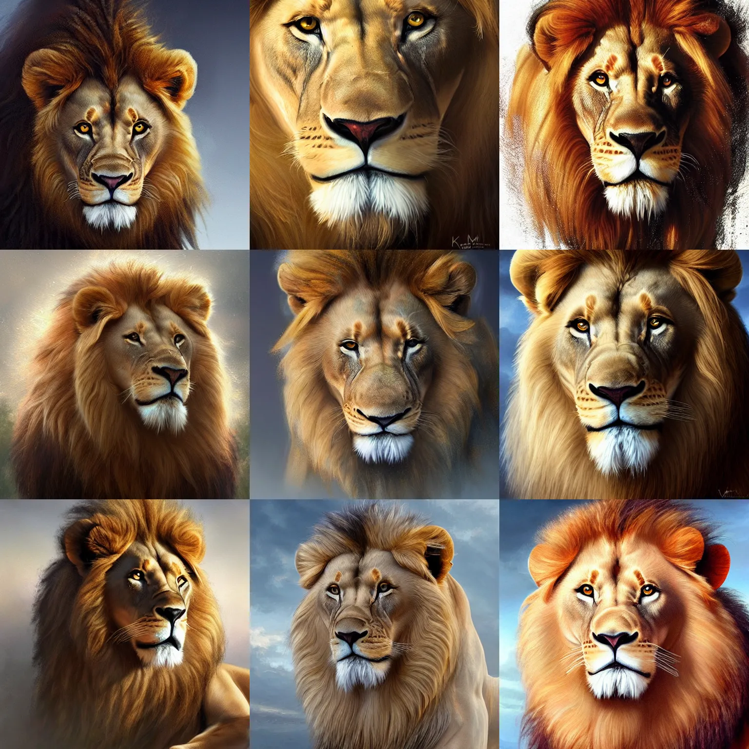 Prompt: lion. white mane. red eyes. digital painting, detailed, 8 k, trending on artstation, smooth, sharp focus artwork by mark arian, artgerm, mark keathley, greg rutkowski