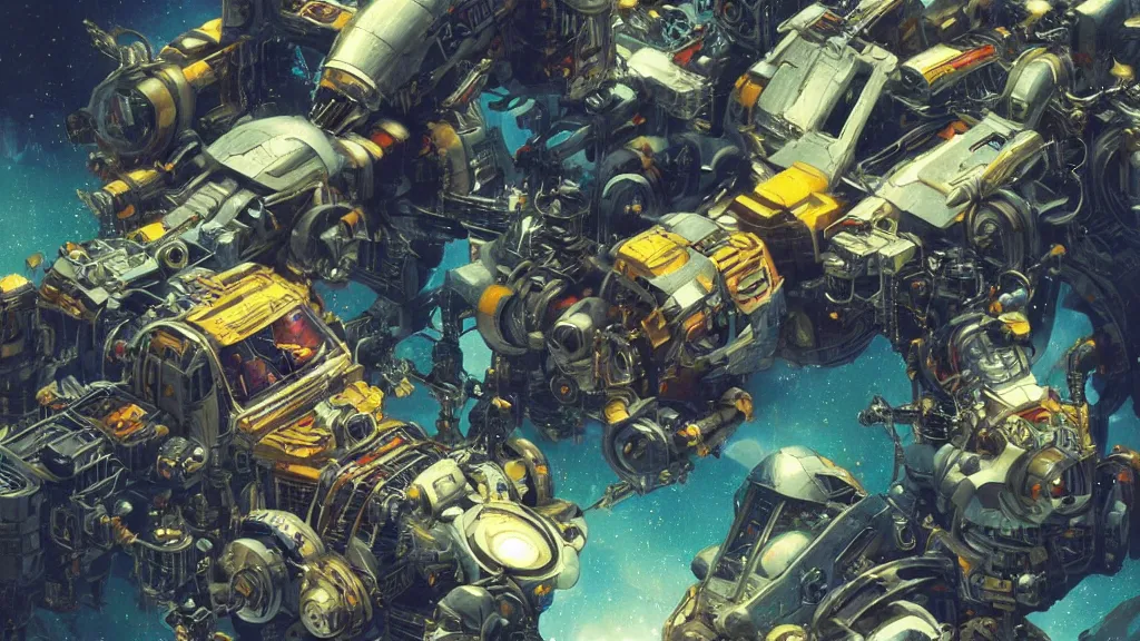 Image similar to a machine conjuring!!! an image!!! from of noise!!!, by chris foss, john berkey, and diego gisbert llorens, cinematic closeup!!, accurate facial details, colorful, intricate, chaotic, fantasy realism, hopeful, 8 k render, volumetric lighting