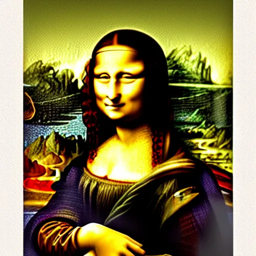 Prompt: the mona lisa with a cat for a face