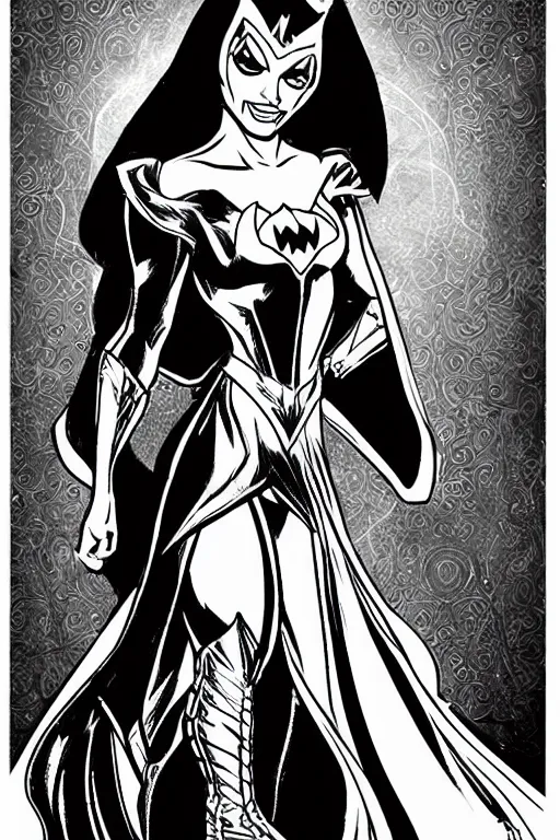 Prompt: figure princess superhero punching crime, disney, marvel, cape, dress, powerful, beautiful, in the coloring book style, black and white,