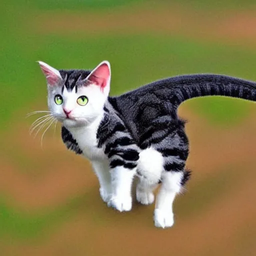 Image similar to a flying dragon cat hybrid