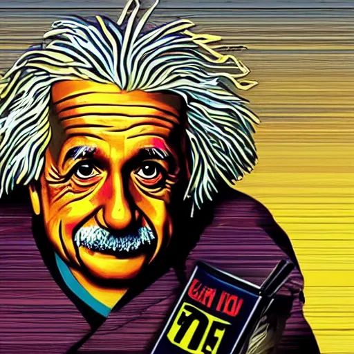 Image similar to albert einstein gta 5 cover art