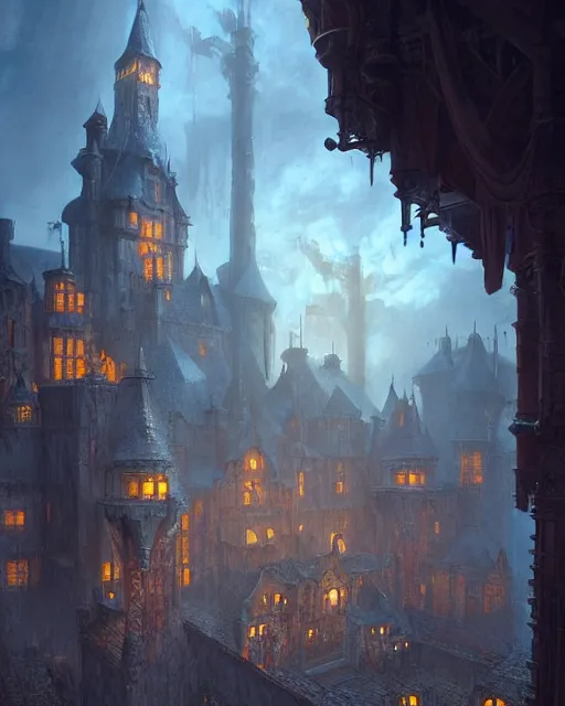 Prompt: gathering at the gallows at the courtyard of a robust fantasy castle, calming, uplifting mood, ultra realistic, factory, funny, small buildings, highly detailed, epic lighting, illuminated, cinematic, morning, art by eddie mendoza