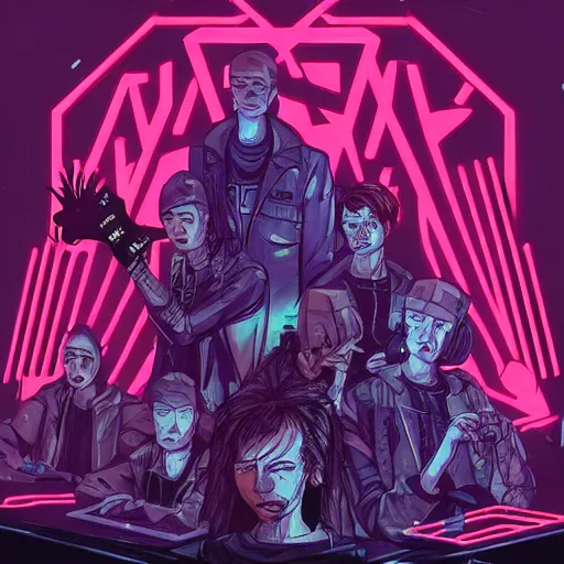 Image similar to a cyberpunk club by sebastian bakała and ward lindhout and bogna gawronska and jakub przybolewski and alicja uzarowska and kacper niepokolczycki and simon besombes and furio tedeschi and lea leonowicz