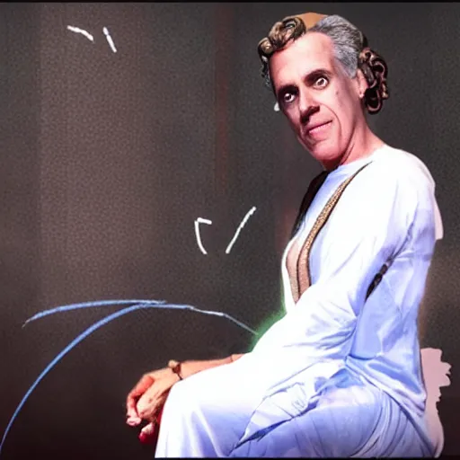 Prompt: Jordan Peterson as leia slave