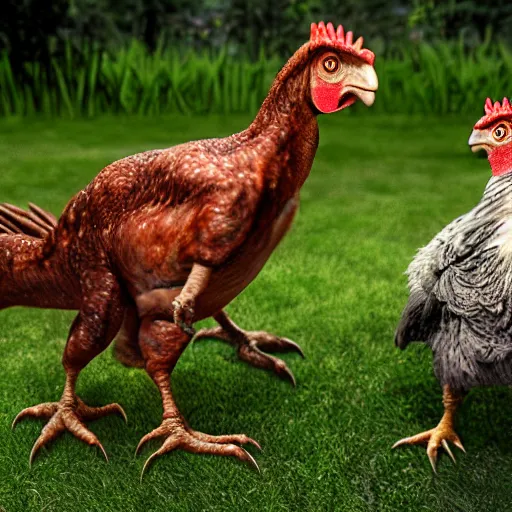 jurassic park but with chickens, 4 k, movie still, Stable Diffusion