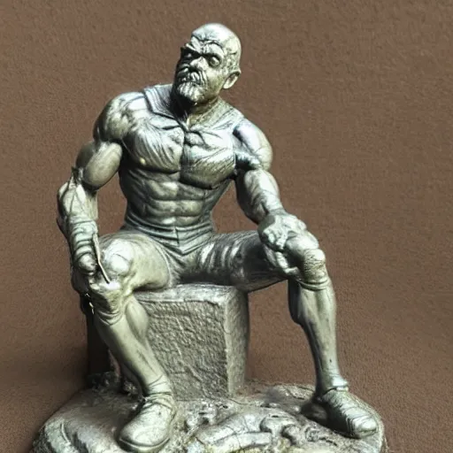 Prompt: the statue of the thinker!!!, painted!!!!!! wargaming miniature, higly detailed, 4 k