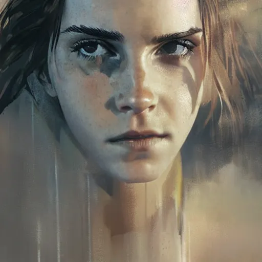 Image similar to emma watson, hyperrealistic full figure, bladerunner street, art of elysium by jeremy mann and frank frazetta and alphonse mucha, fantasy art, photo realistic, dynamic lighting, artstation, full figure poster, volumetric lighting, very detailed face, 4 k, award winning