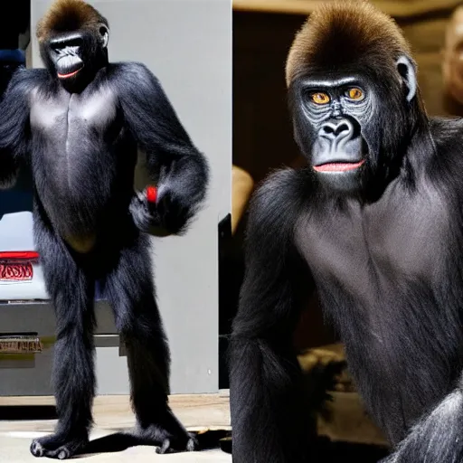 Image similar to willem dafoe in a gorilla suit