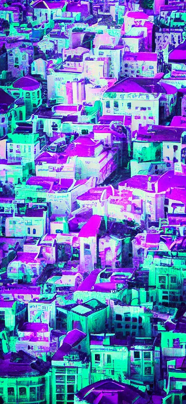 Image similar to “ white and purple city, award winning, digital art ”