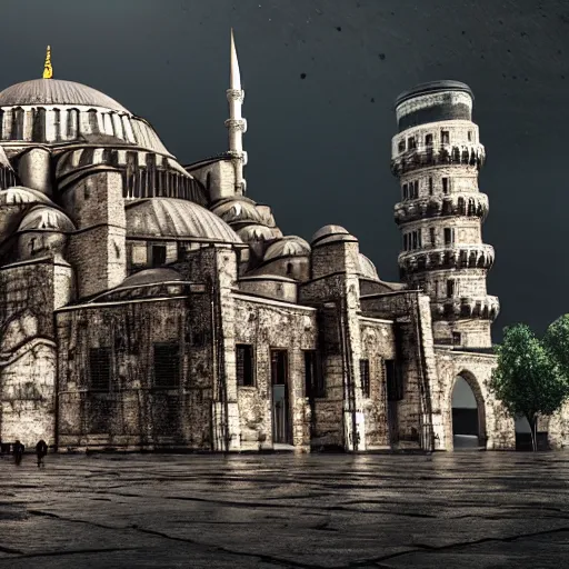 Image similar to istanbul, lovecraft, cosmic horror, highly detailed, octane render, photorealistic