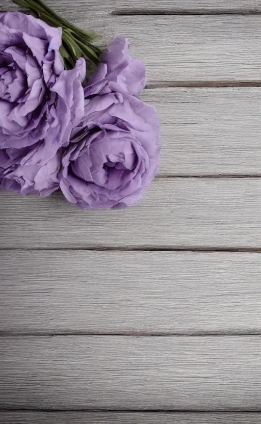 Prompt: clean soft backdrop, soft perfect lavender flower on pale gray rustic boards, background, backdrop for infant obituary