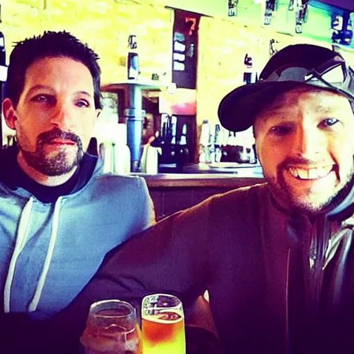 Image similar to “ mike and ant - man having drinks at the pub ”