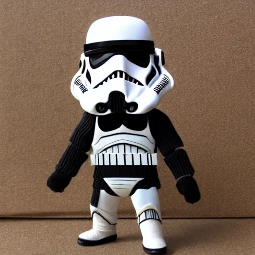 Prompt: yannic kilcher cosplay stormtrooper, stop motion vinyl action figure, plastic, toy, butcher billy style