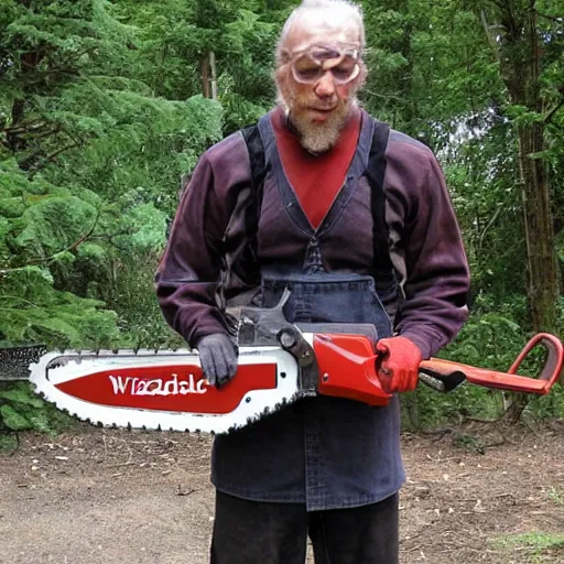 Image similar to Wizard doing chainsaw magic