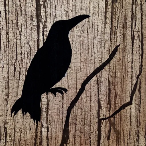 Prompt: raven made out of black vines