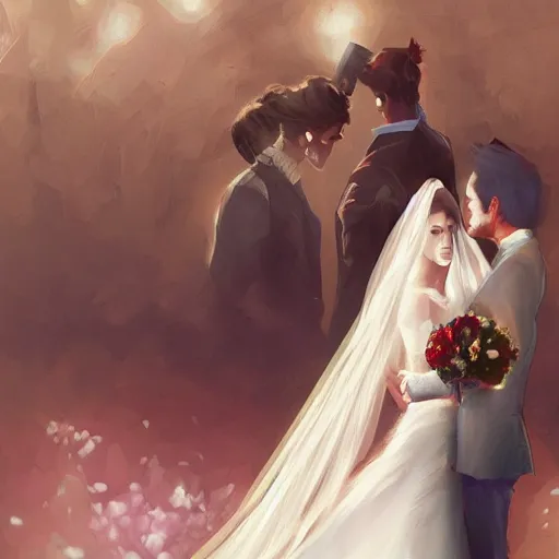 Image similar to wedding, digital painting, ultradetailed, artstation, oil painting, ultradetailed, artstation