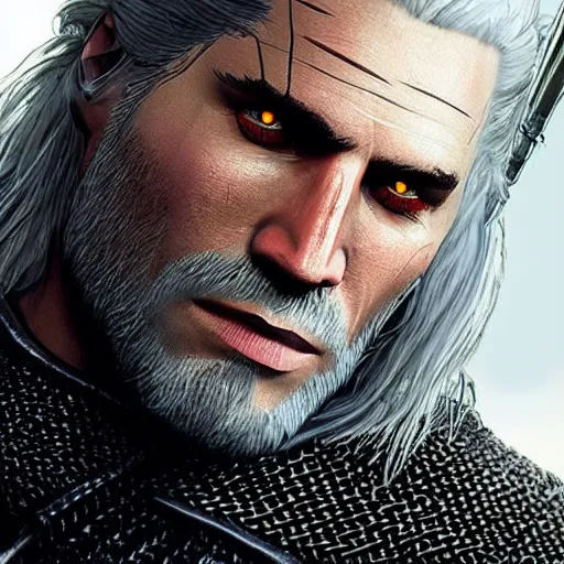 Image similar to geralt the witcher 3, photorealistic, realistic