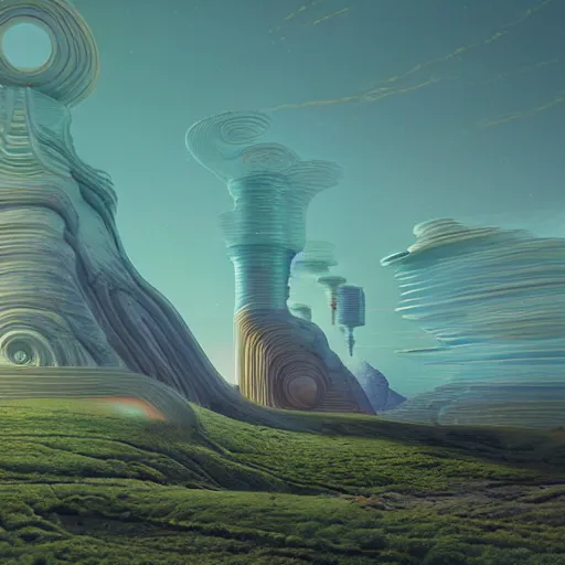 Image similar to A Landscape by Beeple and Jim Burns