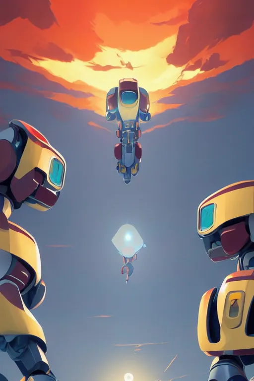 Image similar to metabots medabots medarotto medarot robot minimalist comics, behance hd by jesper ejsing, by rhads, makoto shinkai and lois van baarle, ilya kuvshinov, rossdraws global illumination ray tracing hdr radiating a glowing aura