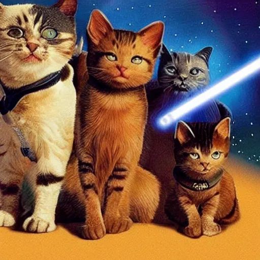 Image similar to cats in Star Wars