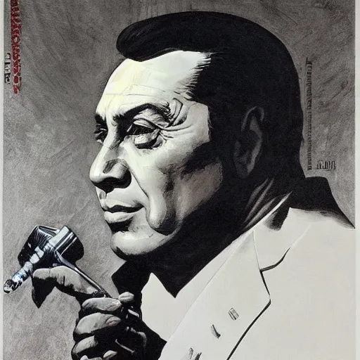 Prompt: Silvio Berlusconi by Frank Frazetta