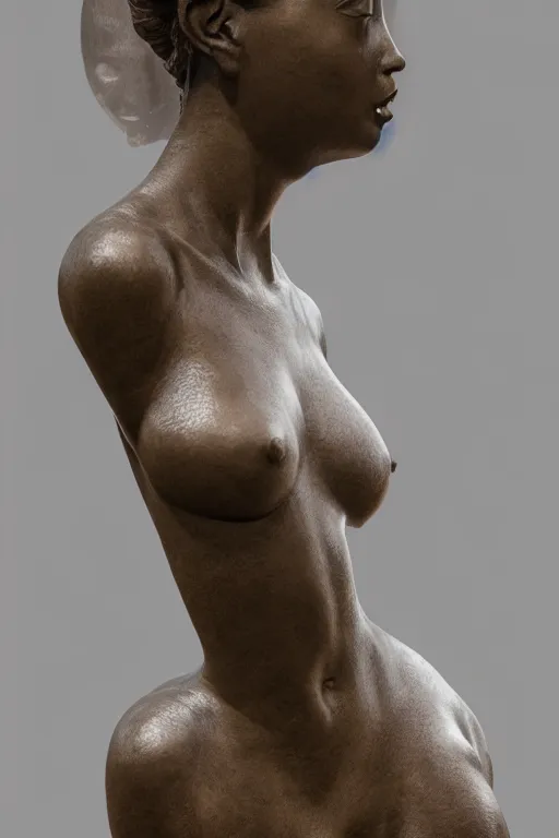Prompt: detailed photo of beautiful female statue, various lacivious seducing poses, photorealism, intricate detail, a few light reflexions, museum diffuse lighting