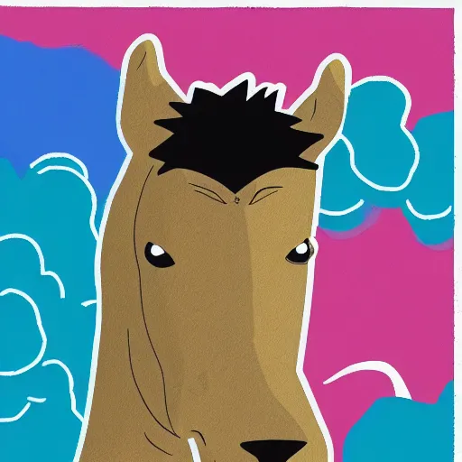 Image similar to bojack horseman style portrait of chandler bing