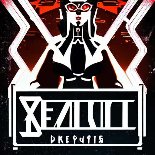 Prompt: art - deco logo for a cyberpunk anime series