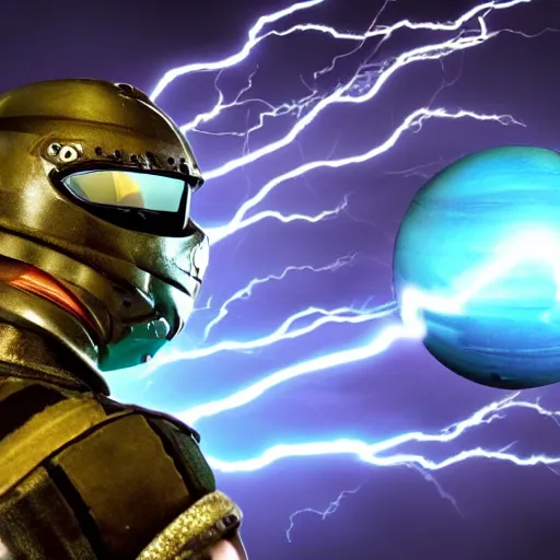 Image similar to army of sphere with lightning on surface