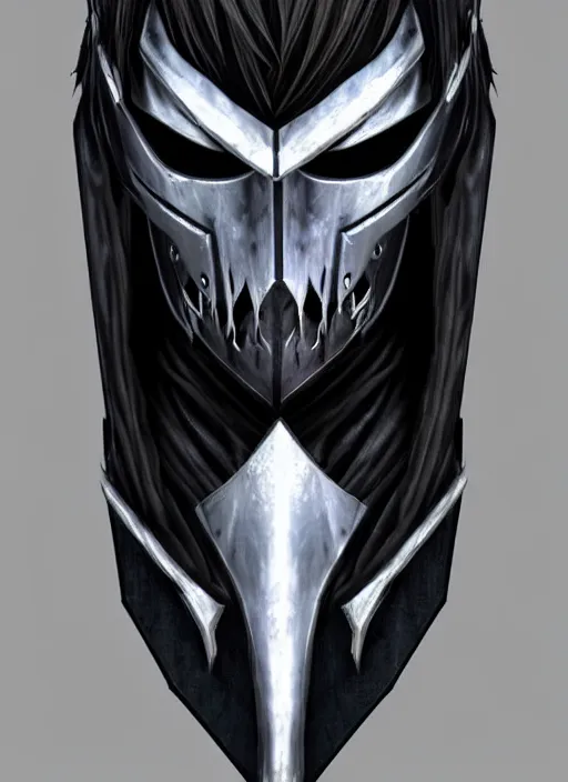 Prompt: vampire knight in black heavy armor, metal mask, no skin shown, realistic proportions, ghostblade, wlop, reasonable fantasy