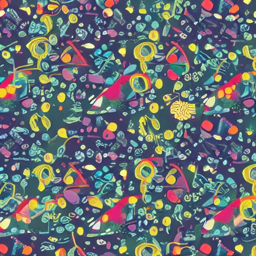 Prompt: Liminal space in outer space, fabric pattern