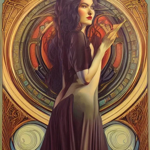 Prompt: a streamline moderne art nouveau painting in the style of donato giancola, and in the style of charlie bowater, and in the style of charles dulac. symmetry, smooth, sharp focus, semi - realism, intricate ultra fine detail.