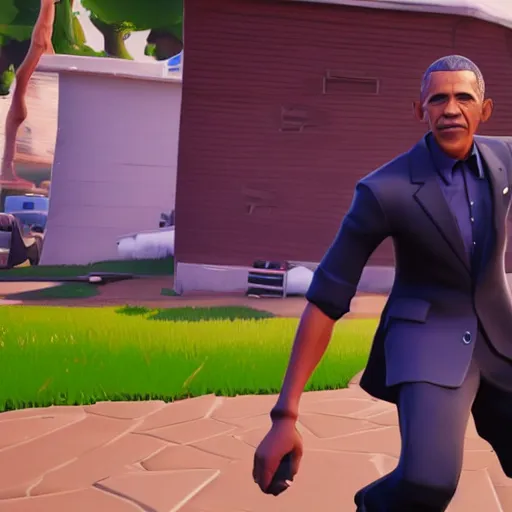 Image similar to Obama in Fortnite