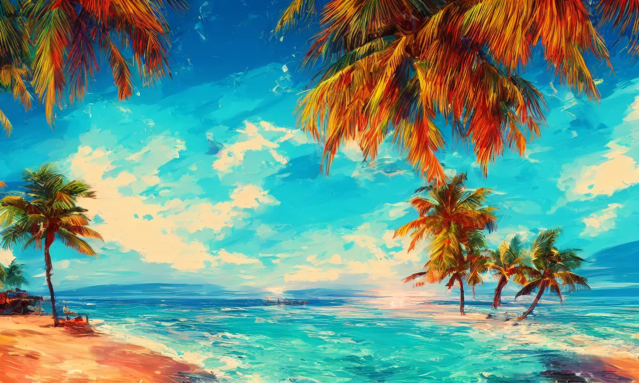 Image similar to paradise beach by alena aenami artworks in 4 k