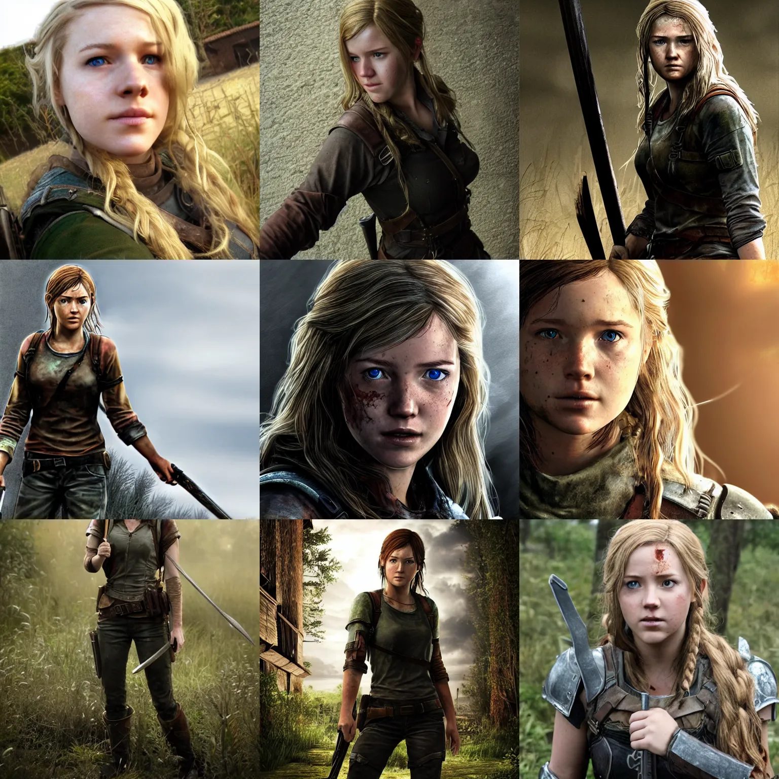 Prompt: Ellie from The Last of Us as Eowyn