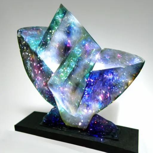 Image similar to crystal sculpture of a galaxy