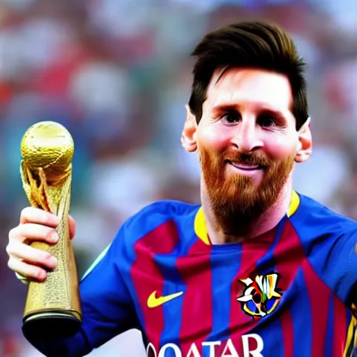 Image similar to messi winning qatar world cup