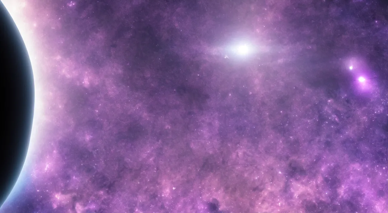 Prompt: a closeup of a lonely purple planet floating alone in the vast darkness of deep space, digital art, photorealistic, detailed, trending on artstation