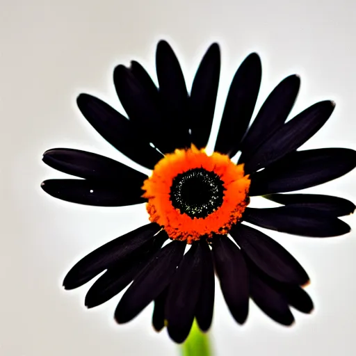 Image similar to black daisy with an orange center