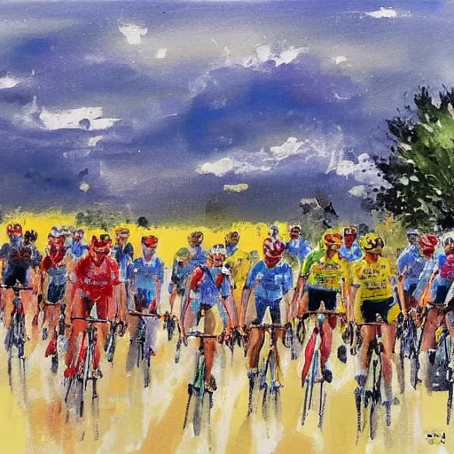 Image similar to tour de france, by tibor nagy