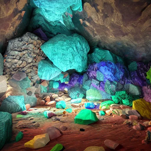 Image similar to cave with big crystals, 8k, colorful, super detailed, super realistic, sharp