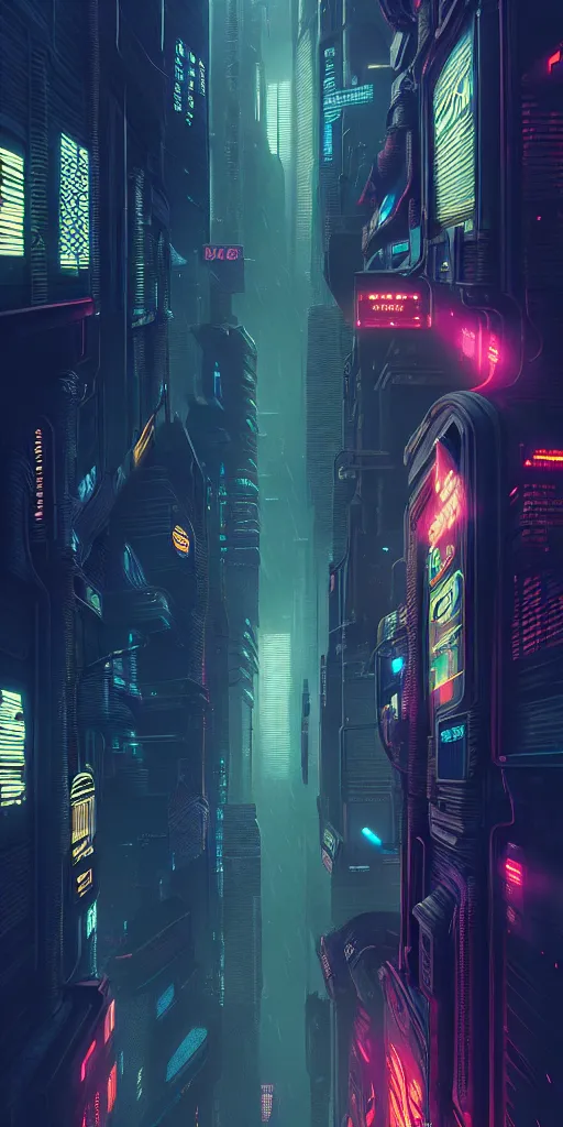 Image similar to epic cyberpunk cityscape : : blade runner, james guilleard, beeple, laurie greasley, dan mcpharlin : : ornate, dynamic, particulate, rich colors, intricate, elegant, highly detailed, centered, artstation, smooth, sharp focus, octane render, 3 d