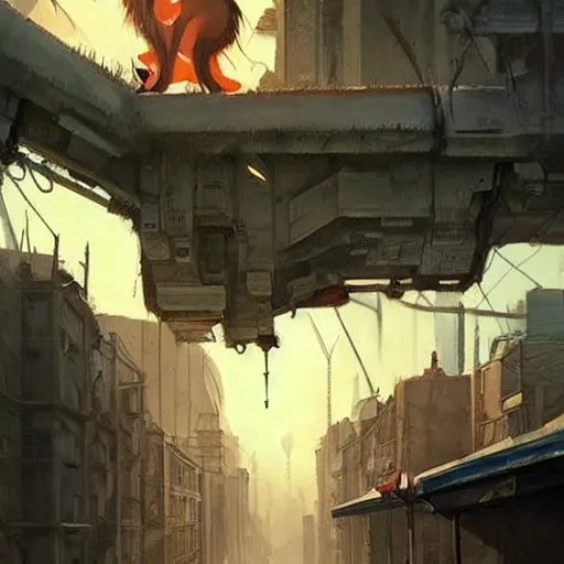 Image similar to cat - gozila on apocalyptic city, very detailed fine art, top of pinterest, trend of artistation, style of ( ( kadinski ) ) ( ( ( ( ( greg rutkowski ) ) ) ) ) and ilia kuvshinov