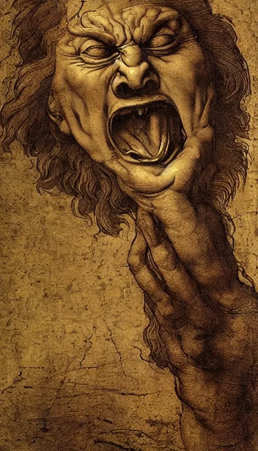 Image similar to rage, by leonardo da vinci