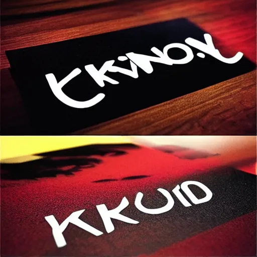 Image similar to “logo design with text KINOMO, dark red, 3d”